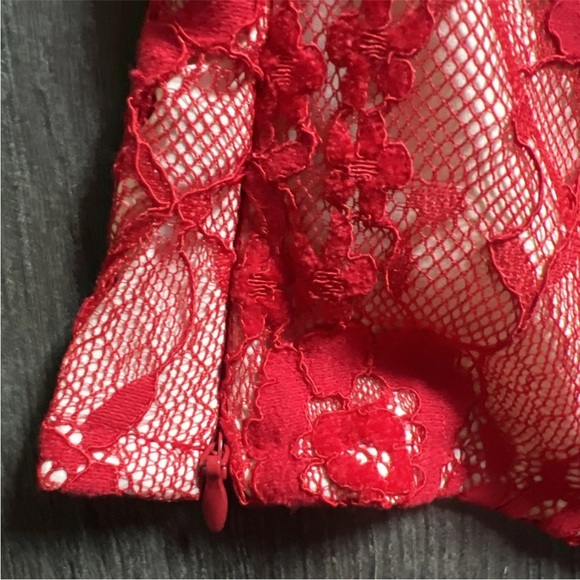 New York & Company Womens XL Red Lace Sleeveless Corset Top NWT EXTRA LARGE - Picture 7 of 9